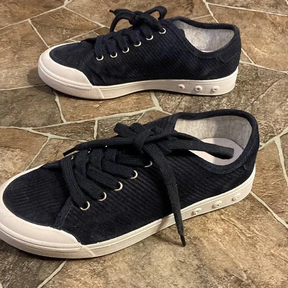 New Rag & Bone | Standard Issue Lace Up Sneaker in Navy Cord Sz 6.5 - Picture 8 of 14